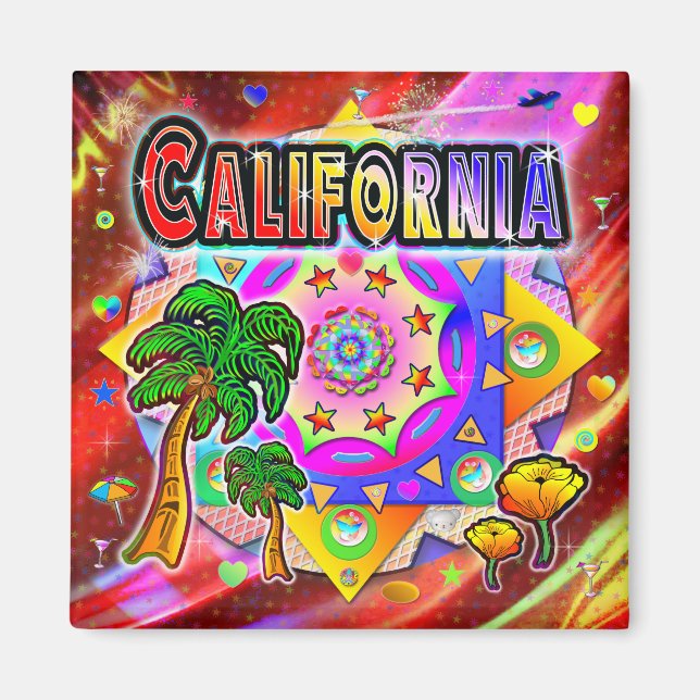 California Tropical Friends Magnet (Front)