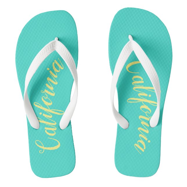 California Turquoise Yellow Jandals (Footbed)