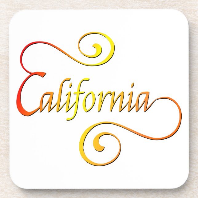 California Typography Art Coaster (Front)
