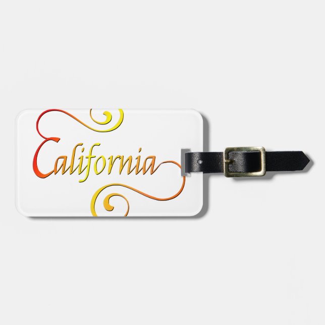 California Typography Art Luggage Tag (Front Horizontal)