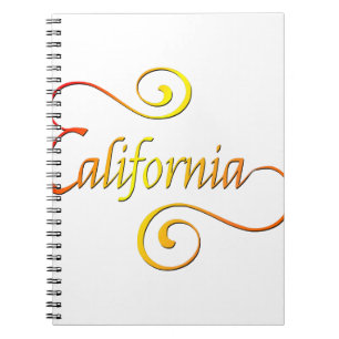 California Typography Art Spiral Notebook
