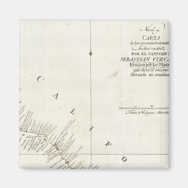 California Uncolored chart Magnet (Front)