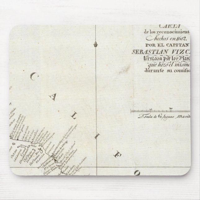 California Uncolored chart Mouse Pad (Front)