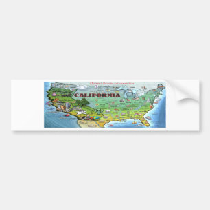 California USA Map Bumper Sticker