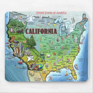 California USA Map Mouse Pad