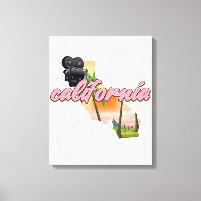 California USA map poster Canvas Print (Front)