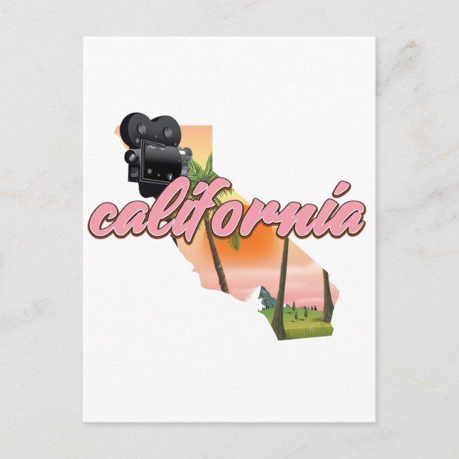 California USA map poster Postcard (Front)