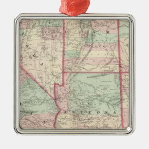 California, Utah, Nevada, Colorado Metal Tree Decoration