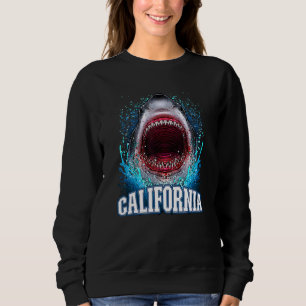 California Vacation Great White Shark Beach Trip Sweatshirt