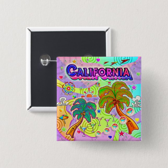 California Vacation Target Button (Front & Back)