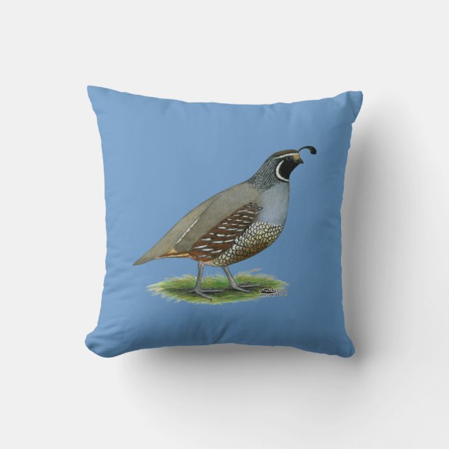 California Valley Quail Cushion (Front)