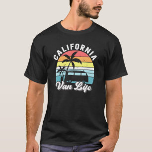 California Van Life Palm Tree Surfboard Beach Trop T-Shirt