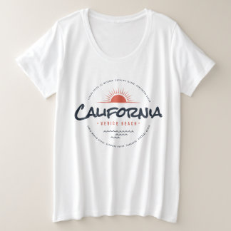 California Venice Beach Vintage Sunset Surf  Plus Size T-Shirt