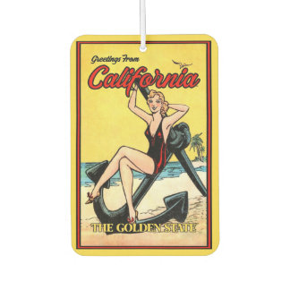 California Vintage Pin Up Girl Anchor Car Air Freshener