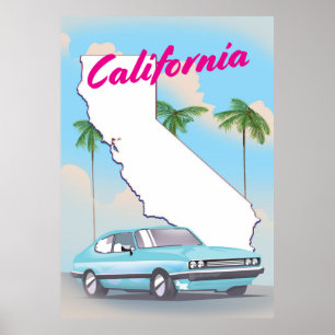 California Vintage style Vacation poster