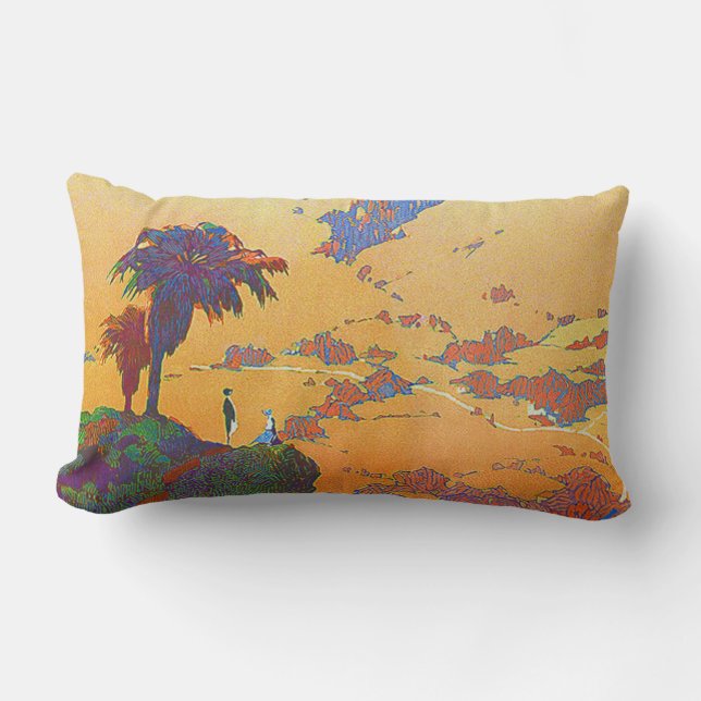 California Vintage Travel Poster Lumbar Cushion (Front)