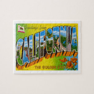 California Vintage Travel States Jigsaw Puzzle