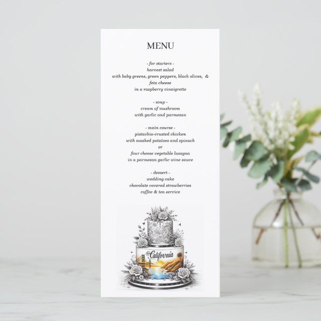 California Wedding Cake Menu (Standing Front)