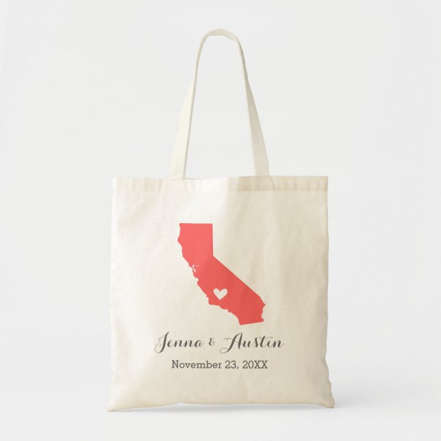 California Wedding Welcome Tote Bag (Front)