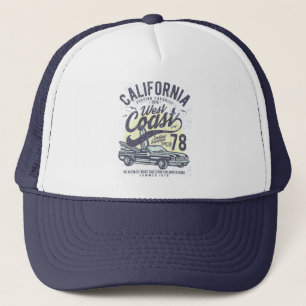 California West Coast Surfing Paradise Summer Trucker Hat