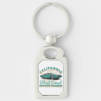 California West Coast Vintage Car Metal  Key Ring