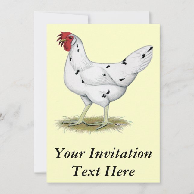 California White Hen Invitation (Front)