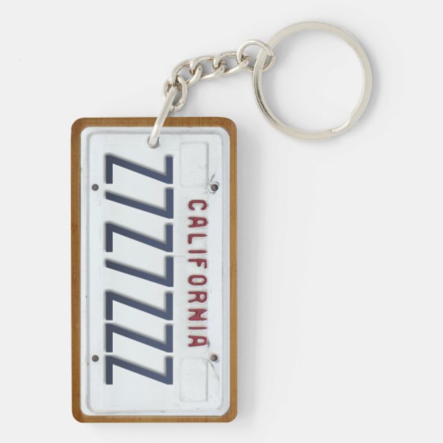 California White License Plate Keychain CUSTOM (Back)