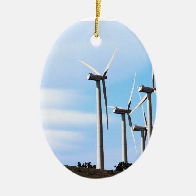 California Windmills Ceramic Tree Decoration (Front)