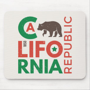 California With Grizzly Bear Logo Mouse Pad