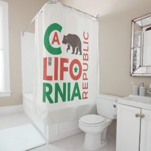 California With Grizzly Bear Logo Shower Curtain