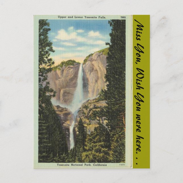 California, Yosemite Falls Postcard (Front)