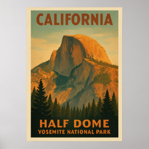 California Yosemite National Park - Half Dome V01 Poster