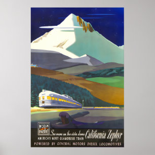 California Zephyr Western Pacific Railroad Vista Poster
