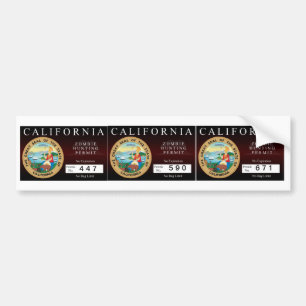 California Zombie Hunting Permit V.2 Bumper Sticker