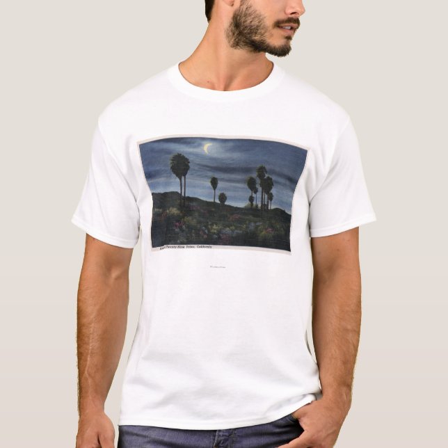 CaliforniaMoonlit View at Twenty-Nine Palms T-Shirt (Front)