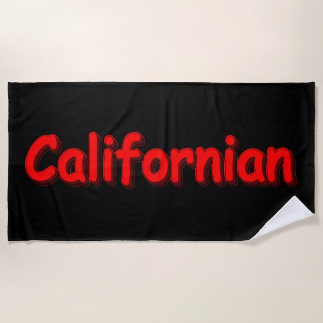 "Californian " Cute Design. Buy Now Beach Towel (Front)