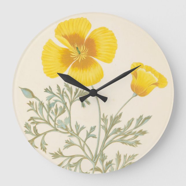 Californian Eschscholtzia Large Clock (Front)