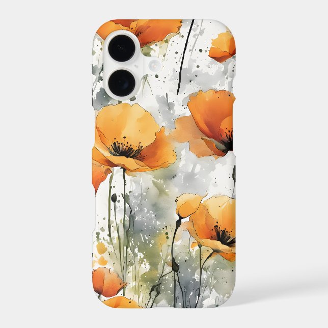 Californian poppy - Watercolor flowers (Back)