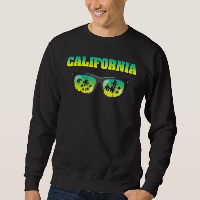 Californian Summer Vibes Sunglasses Palm Trees Cal Sweatshirt (Front)