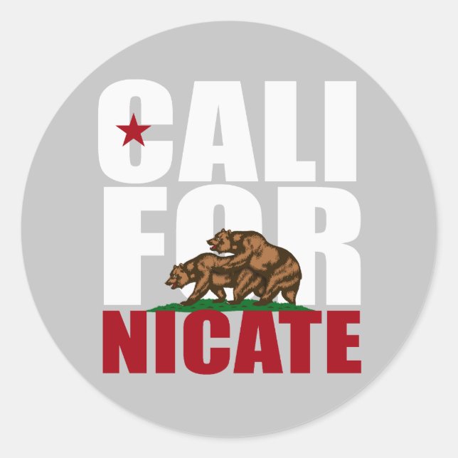 CALIFORNICATE CLASSIC ROUND STICKER (Front)