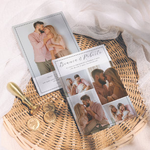 Caligrafía Elegante 5 Fotos Invitación de Boda Invitation