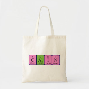Calin periodic table name tote bag