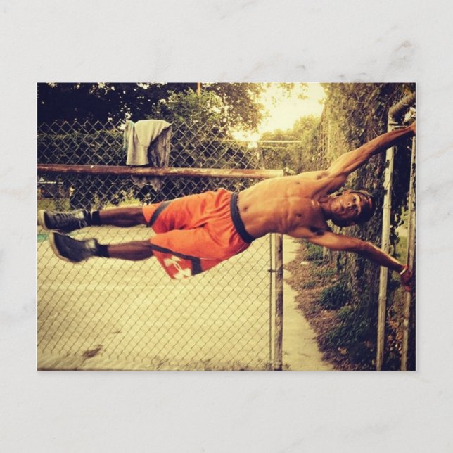 Calisthenics Human Flag Exercise Post Cards (Front)