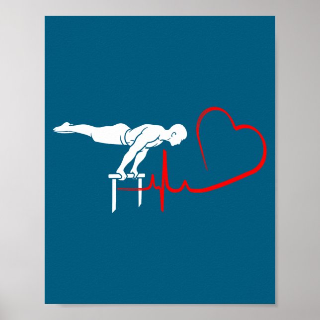 Calisthenics Planche Heartbeat Gymnast Fitness Hum Poster (Front)