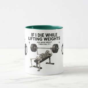 Call 911 Skeleton Weightlifting Gym Coffee Mug