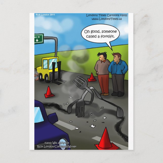 Call A Forklift Funny Gifts Tees Mugs etc Postcard (Front)