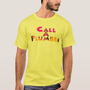 Call A Plumber Yellow Mens Graphic T-Shirt