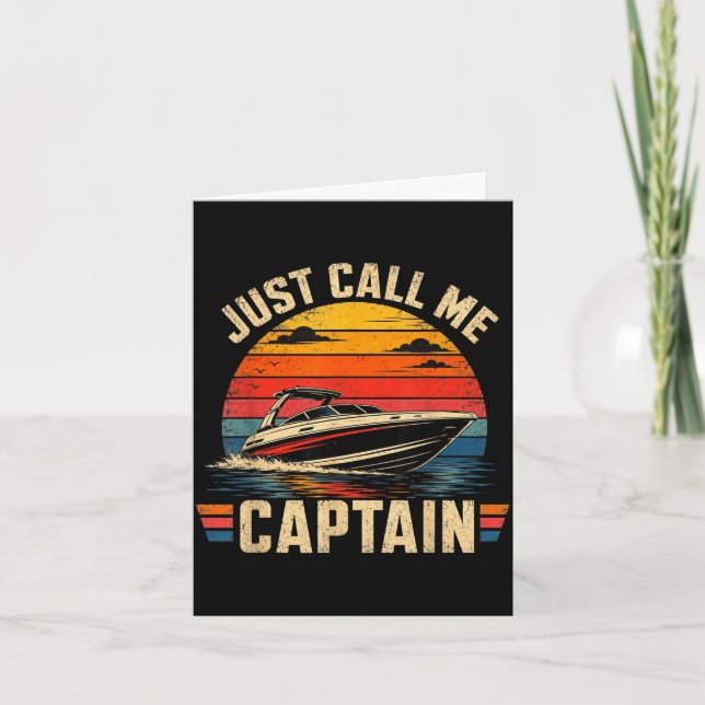 Call captain boat rules pontoon boat captain card (Front)