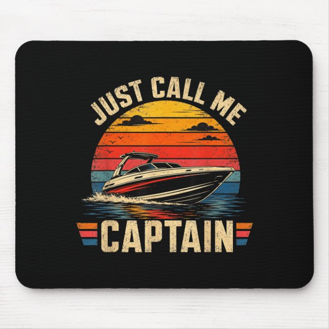 Call captain boat rules pontoon boat captain mouse pad (Front)