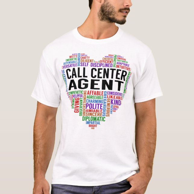 Call Centre Agent Heart T-Shirt (Front)